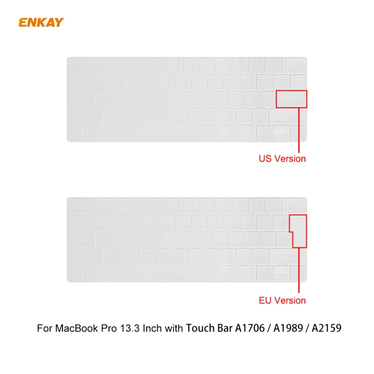 ENKAY 3 in 1 Crystal Laptop Protective Case + EU Version TPU Keyboard Film + Anti-dust Plugs Set for MacBook Pro 13.3 inch A1706 / A1989 / A2159 (with Touch Bar)(Black) ENKAY 3 in 1 Crystal Laptop Protective Case + EU Version TPU Keyboard Film + Anti-dust Plugs Set for MacBook Pro 13.3 inch A1706 / A1989 / A2159 (with Touch Bar)(Black)