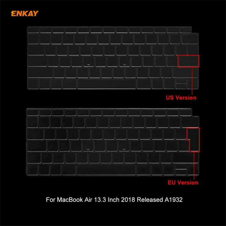 ENKAY 3 in 1 Matte Laptop Protective Case + EU Version TPU Keyboard Film + Anti-dust Plugs Set for MacBook Air 13.3 inch A1932 (2018)(Orange)