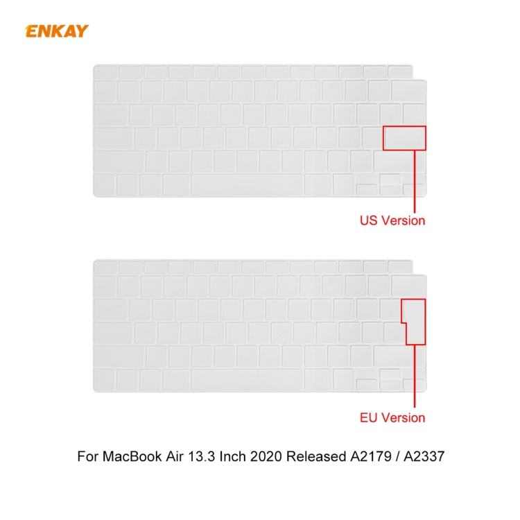 ENKAY 3 in 1 Matte Laptop Protective Case + US Version TPU Keyboard Film + Anti-dust Plugs Set for MacBook Air 13.3 inch A2179 & A2337 (2020)(Light Blue)