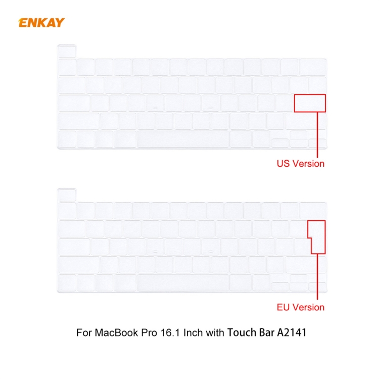 ENKAY 3 in 1 Crystal Laptop Protective Case + EU Version TPU Keyboard Film + Anti-dust Plugs Set for MacBook Pro 16 inch A2141 (with Touch Bar)(Transparent) ENKAY 3 in 1 Crystal Laptop Protective Case + EU Version TPU Keyboard Film + Anti-dust Plugs Set for MacBook Pro 16 inch A2141 (with Touch Bar)(Transparent)
