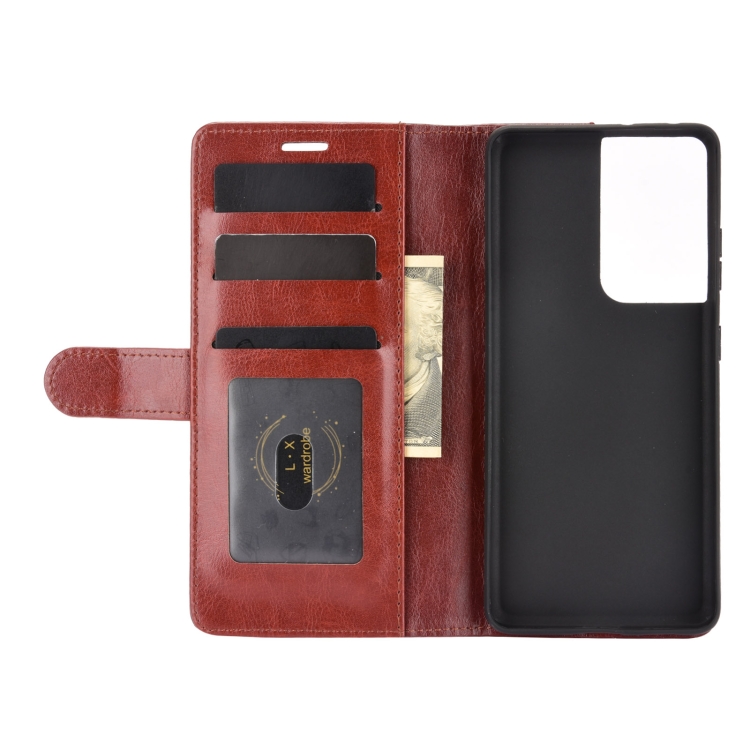 For Samsung Galaxy S21 Ultra R64 Texture Single Horizontal Flip Protective Case with Holder & Card Slots & Wallet& Photo Frame(Brown) For Samsung Galaxy S21 Ultra R64 Texture Single Horizontal Flip Protective Case with Holder & Card Slots & Wallet& Photo Frame(Brown)