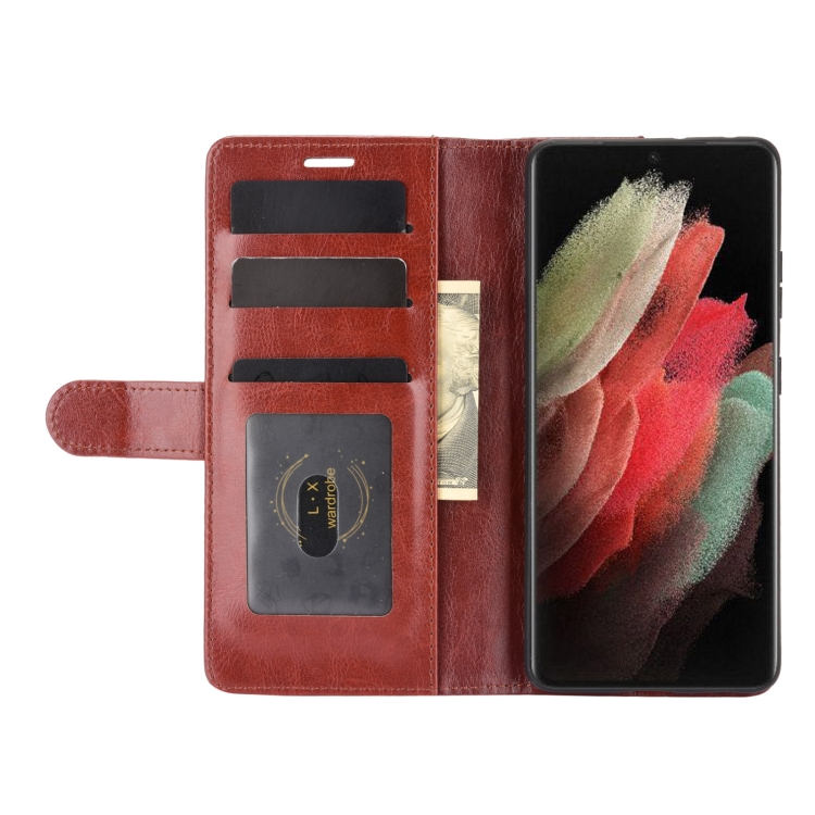 For Samsung Galaxy S21 Ultra R64 Texture Single Horizontal Flip Protective Case with Holder & Card Slots & Wallet& Photo Frame(Brown) For Samsung Galaxy S21 Ultra R64 Texture Single Horizontal Flip Protective Case with Holder & Card Slots & Wallet& Photo Frame(Brown)