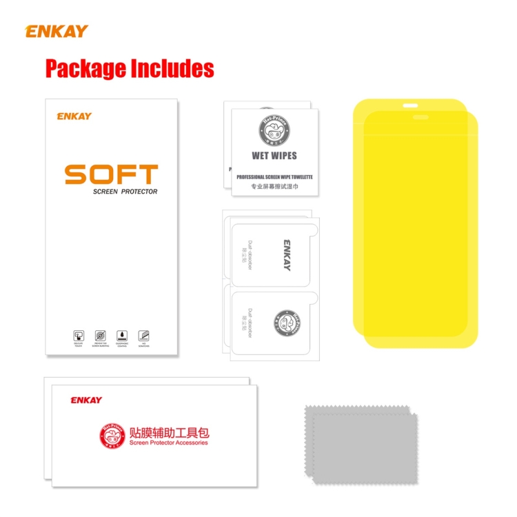 2 PCS ENKAY Hat-Prince 0.1mm 3D Full Screen Protector Explosion-proof Hydrogel Film For iPhone 12 Pro Max