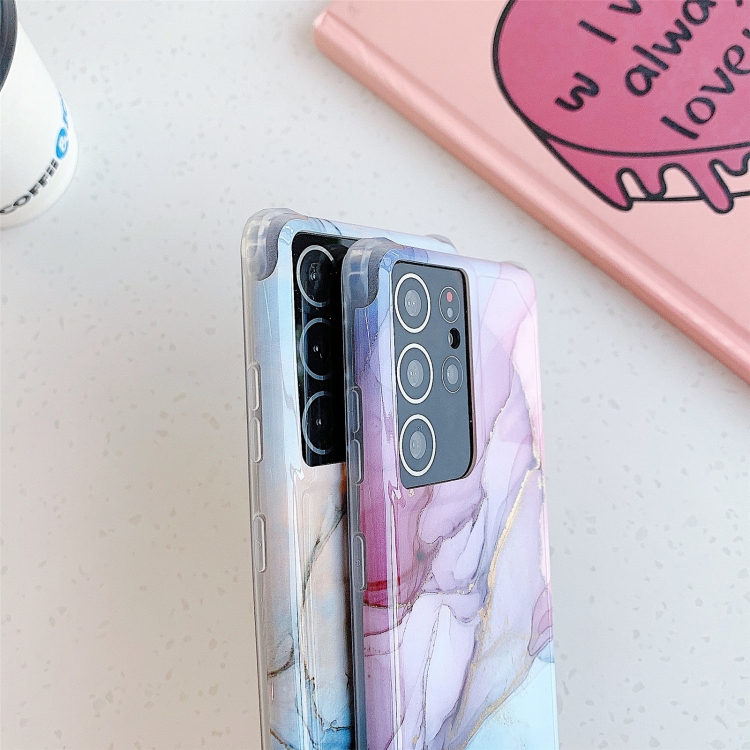 For Samsung Galaxy S21 Ultra 5G Four Corners Anti-Shattering Flow Gold Marble IMD Phone Back Cover Case(Pulper Blue LD3) For Samsung Galaxy S21 Ultra 5G Four Corners Anti-Shattering Flow Gold Marble IMD Phone Back Cover Case(Pulper Blue LD3)