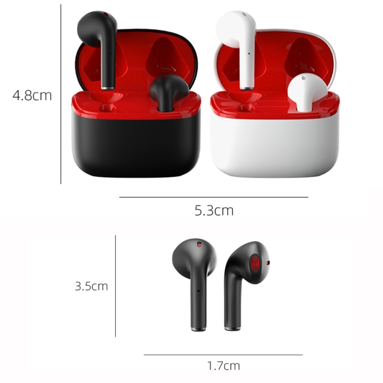 JM12 TWS Earphone Bluetooth 5.0 Touch Control Stereo Bass Sport Wireless Earphone With Mic(White)