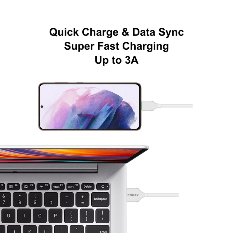 Hat-Prince ENKAY ENK-CB206 USB to 8 Pin Quick Charging Cable, Length: 1m Hat-Prince ENKAY ENK-CB206 USB to 8 Pin Quick Charging Cable, Length: 1m