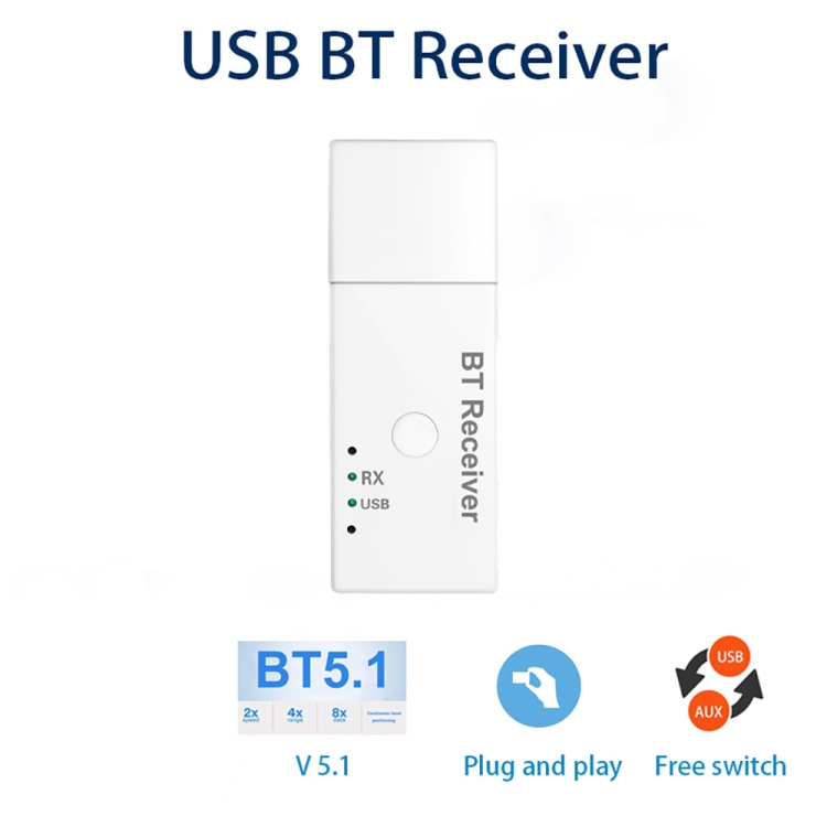 JD-E6 USB Bluetooth 5.1 Audio Receiver Car MP3 Player Dual Output AUX Audio Line Bluetooth Adapter JD-E6 USB Bluetooth 5.1 Audio Receiver Car MP3 Player Dual Output AUX Audio Line Bluetooth Adapter