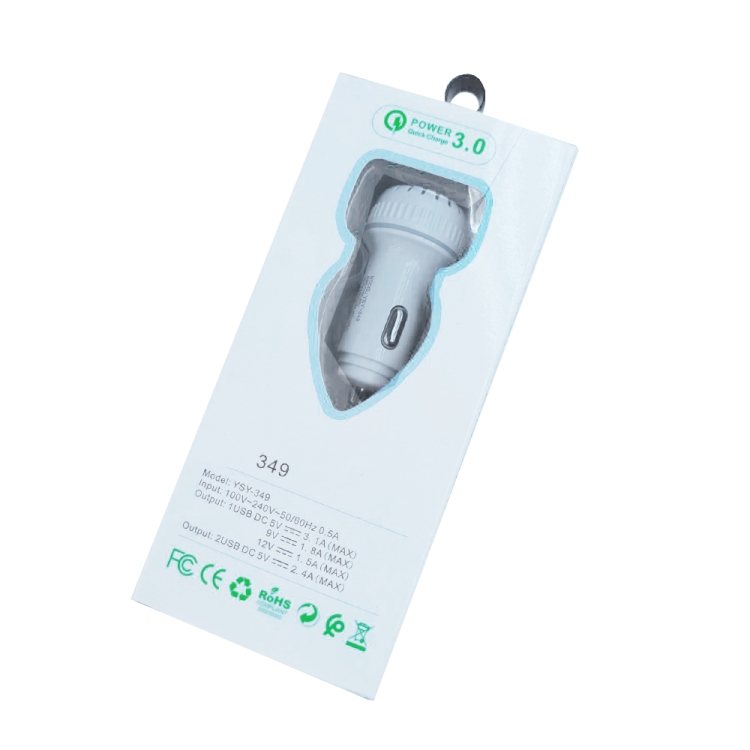 YSY-349 QC3.0 Dual USB Port Car Charger + 1m 3A USB to Micro USB Data Cable(Black) YSY-349 QC3.0 Dual USB Port Car Charger + 1m 3A USB to Micro USB Data Cable(Black)