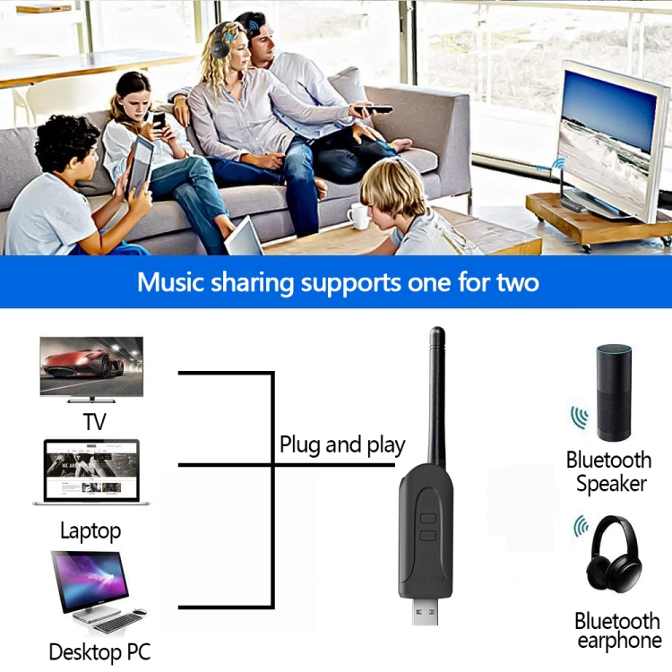 B52 CSR8670 2 in 1 USB Bluetooth 5.0 APTX Transmitter 3.5mm TV Computer Audio Transmitter B52 CSR8670 2 in 1 USB Bluetooth 5.0 APTX Transmitter 3.5mm TV Computer Audio Transmitter