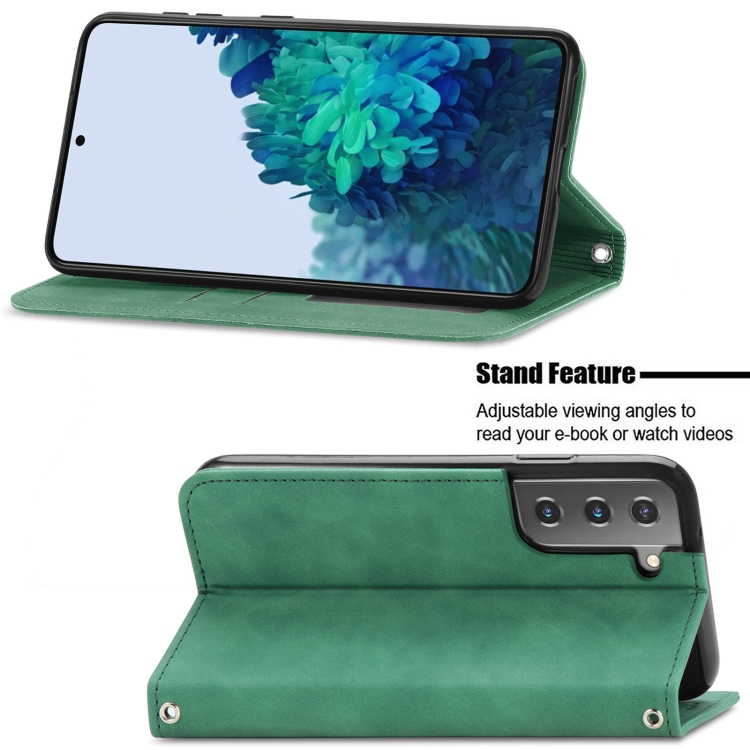 For Samsung Galaxy S21 Plus Retro Skin Feel Business Magnetic Horizontal Flip Leather Case with Holder & Card Slots & Wallet & Photo Frame(Green) For Samsung Galaxy S21 Plus Retro Skin Feel Business Magnetic Horizontal Flip Leather Case with Holder & Card Slots & Wallet & Photo Frame(Green)