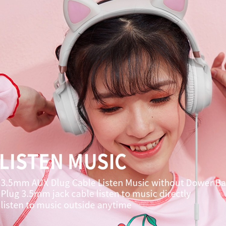 P28 Cat Ear Wired Headphone Music Stereo Headset with Microphone P28 Cat Ear Wired Headphone Music Stereo Headset with Microphone