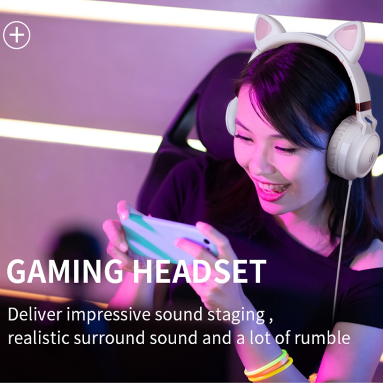 P28 Cat Ear Wired Headphone Music Stereo Headset with Microphone P28 Cat Ear Wired Headphone Music Stereo Headset with Microphone