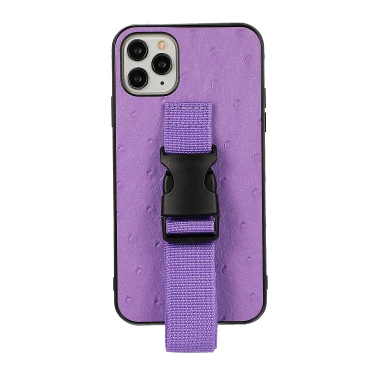 For iPhone 12 Pro Max Sport Armband PC + PU Leather Back Cover Case with Strap & Holder Function(Purple) For iPhone 12 Pro Max Sport Armband PC + PU Leather Back Cover Case with Strap & Holder Function(Purple)