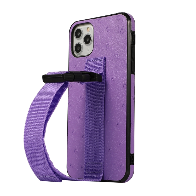 For iPhone 12 Pro Max Sport Armband PC + PU Leather Back Cover Case with Strap & Holder Function(Purple) For iPhone 12 Pro Max Sport Armband PC + PU Leather Back Cover Case with Strap & Holder Function(Purple)