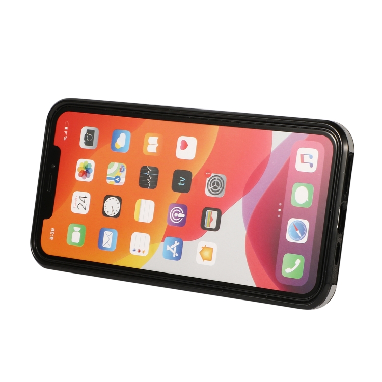 For iPhone 12 Pro Max Sport Armband PC + PU Leather Back Cover Case with Strap & Holder Function(Purple) For iPhone 12 Pro Max Sport Armband PC + PU Leather Back Cover Case with Strap & Holder Function(Purple)