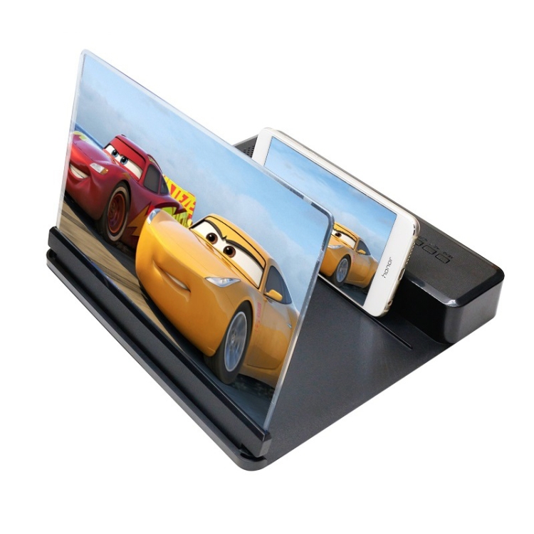 3D Phone Screen Magnifier HD Screen Smartphone Movie Video Magnifier Portable Folding Enlarged Screen Expander Stand Desk Holder(black)