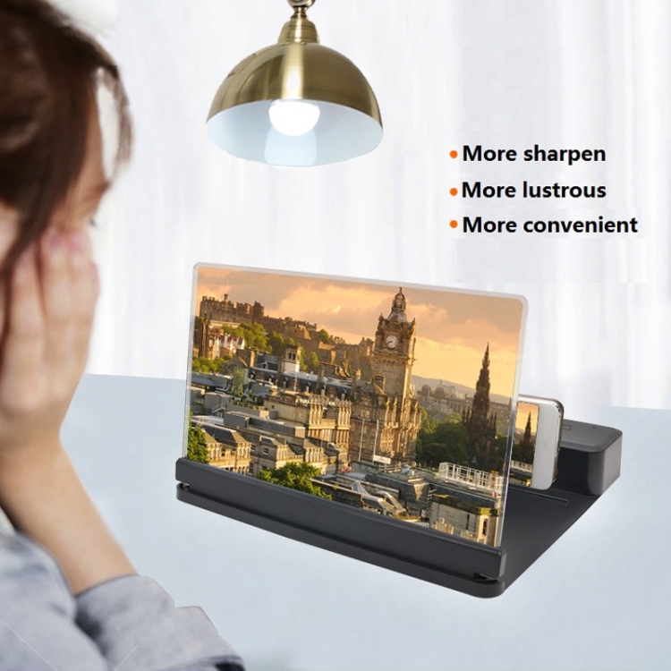 3D Phone Screen Magnifier HD Screen Smartphone Movie Video Magnifier Portable Folding Enlarged Screen Expander Stand Desk Holder(black)