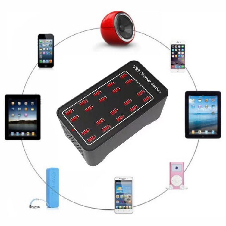 100W 20 USB Ports Fast Charger Station Smart Charger, AC 110-240V, Plug Size:AU Plug 100W 20 USB Ports Fast Charger Station Smart Charger, AC 110-240V, Plug Size:AU Plug