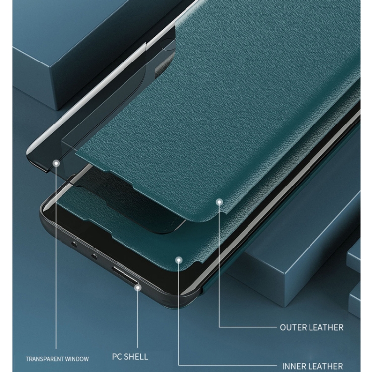 Pour Samsung Galaxy A02 Présentoir Horizontal Horizontal Toas Cuir avec support (bleu) - B3