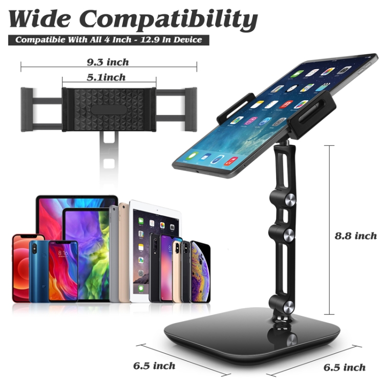 NS-06B Aluminum Alloy Foldable Adjustable Tablet Desk Stand for iPad, Huawei, Apple NS-06B Aluminum Alloy Foldable Adjustable Tablet Desk Stand for iPad, Huawei, Apple