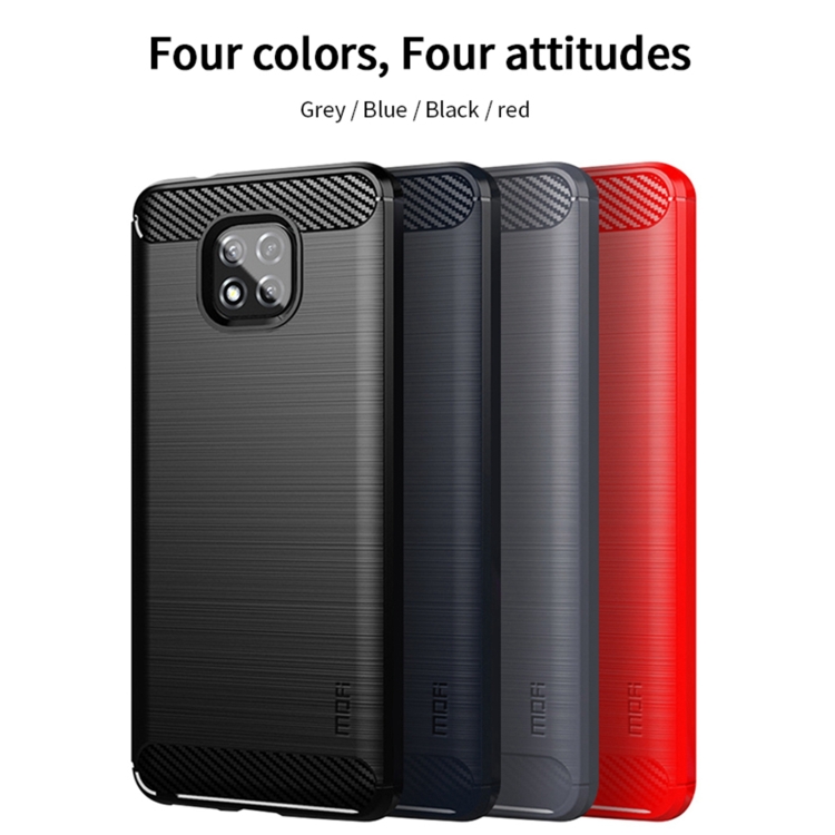 Para Motorola Moto G Power Mofi S Rie Gentleness Escovado Textura Fibra De Carbono Capa Tpu