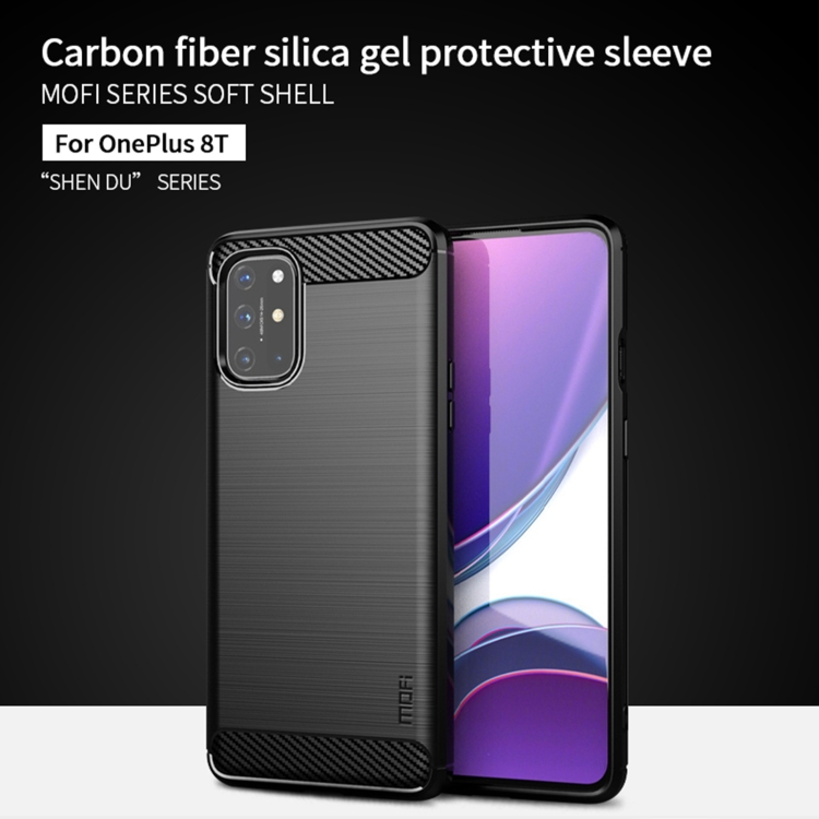 For OnePlus 8T MOFI Gentleness Series Brushed Texture Carbon Fiber