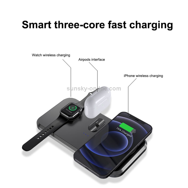 UV-06 3 in 1 Double Folding Wireless Charger for iPhone & Watch & Airpods UV-06 3 in 1 Double Folding Wireless Charger for iPhone & Watch & Airpods