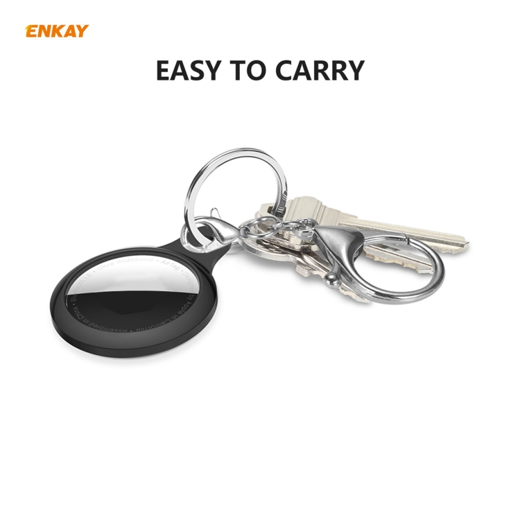2 PCS ENKAY Hat-Prince Anti-fall Electroplate TPU Case Cover with Keychain Ring for AirTag(Pink + Transparent) 2 PCS ENKAY Hat-Prince Anti-fall Electroplate TPU Case Cover with Keychain Ring for AirTag(Pink + Transparent)