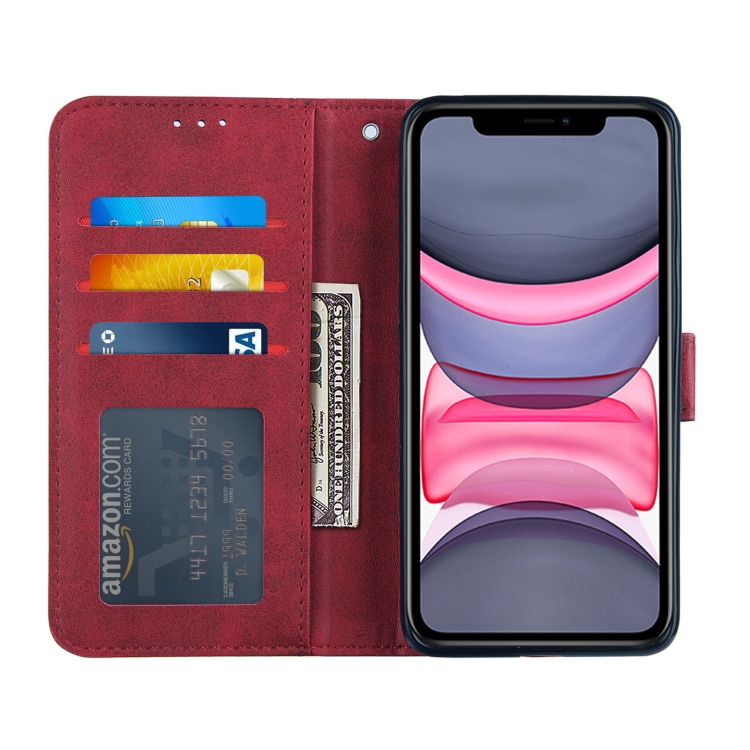 For iPhone 11 Pro Stitching Calf Texture Buckle Horizontal Flip Leather Case with Holder & Card Slots & Wallet & Lanyard (Red) For iPhone 11 Pro Stitching Calf Texture Buckle Horizontal Flip Leather Case with Holder & Card Slots & Wallet & Lanyard (Red)