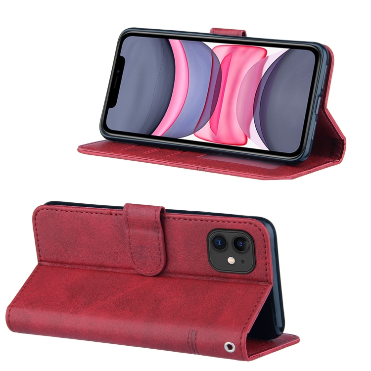 For iPhone 11 Pro Stitching Calf Texture Buckle Horizontal Flip Leather Case with Holder & Card Slots & Wallet & Lanyard (Red) For iPhone 11 Pro Stitching Calf Texture Buckle Horizontal Flip Leather Case with Holder & Card Slots & Wallet & Lanyard (Red)