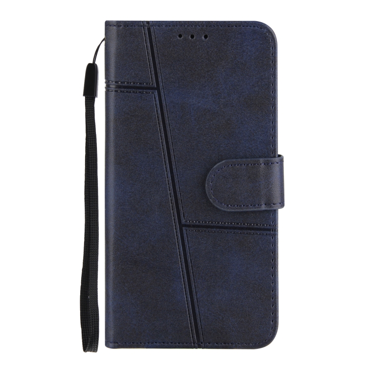 Stitching Calf Texture Buckle Horizontal Flip Leather Case with Holder & Card Slots & Wallet & Lanyard For iPhone 6 / 7 / 8 / SE 2020(Blue)