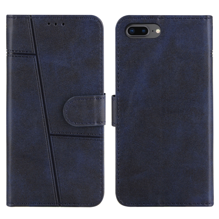 Stitching Calf Texture Buckle Horizontal Flip Leather Case with Holder & Card Slots & Wallet & Lanyard For iPhone 6 / 7 / 8 / SE 2020(Blue)