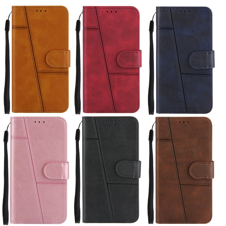 Stitching Calf Texture Buckle Horizontal Flip Leather Case with Holder & Card Slots & Wallet & Lanyard For iPhone 6 / 7 / 8 / SE 2020(Blue)