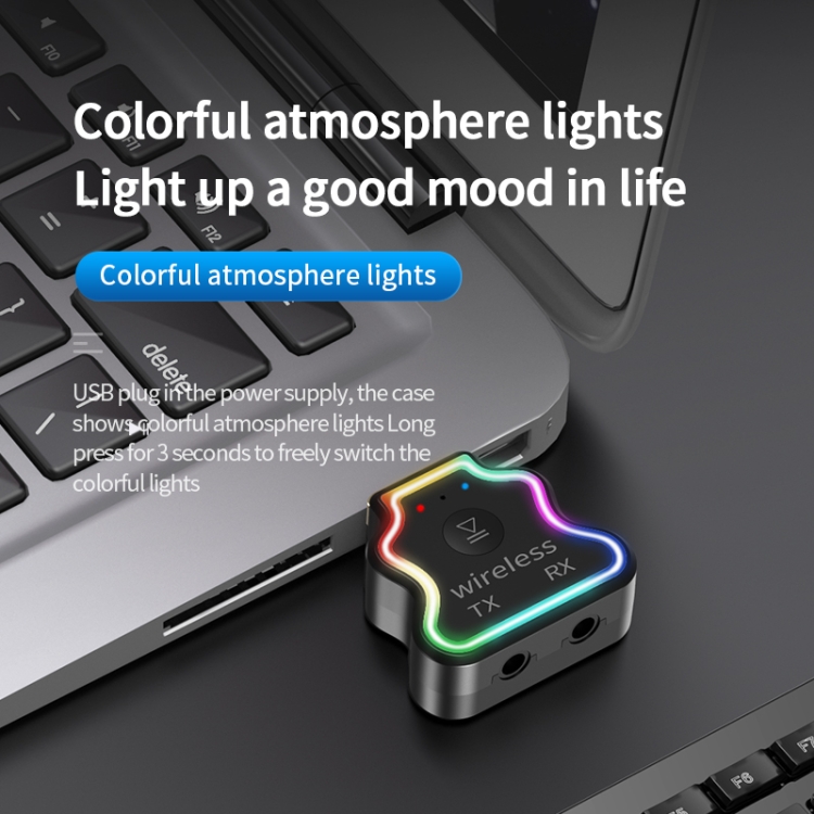 JD-M10 Bluetooth USB 5.0 Receiving and Transmitting All-in-One Machine with Colorfully Atmospheres Light and Call Function JD-M10 Bluetooth USB 5.0 Receiving and Transmitting All-in-One Machine with Colorfully Atmospheres Light and Call Function