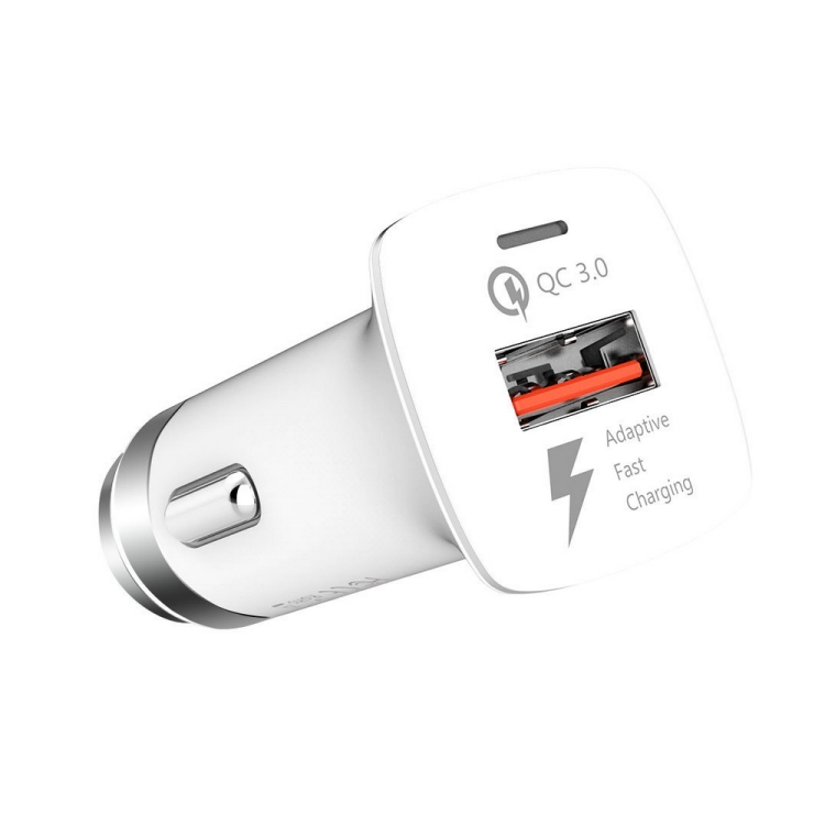 LZ-328 Safety Hammer Type QC3.0 USB Fast Charging Car Charger(White) LZ-328 Safety Hammer Type QC3.0 USB Fast Charging Car Charger(White)