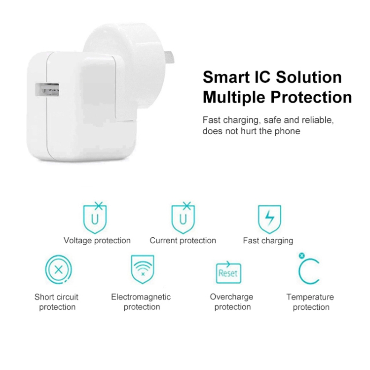 12W USB Charger + USB to 8 Pin Data Cable for iPad / iPhone / iPod Series, AU Plug 12W USB Charger + USB to 8 Pin Data Cable for iPad / iPhone / iPod Series, AU Plug