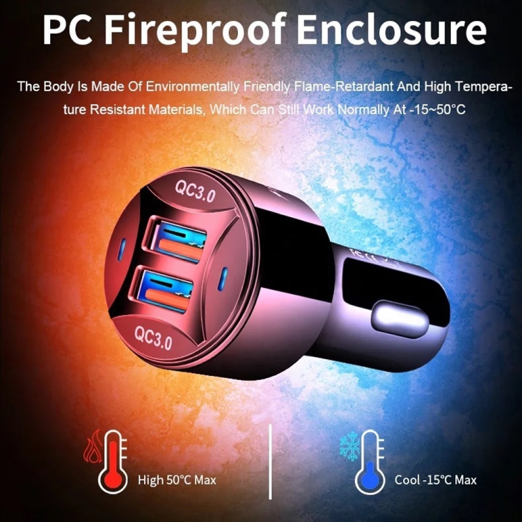 TE-092 36W Dual QC3.0 USB Fast Car Charger(Black) TE-092 36W Dual QC3.0 USB Fast Car Charger(Black)