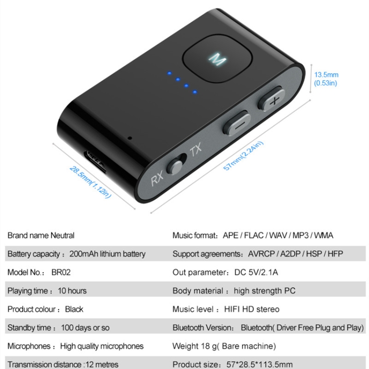 BR02 Bluetooth 5.0 Receive and transmit 2in1 PC TV Bluetooth audio