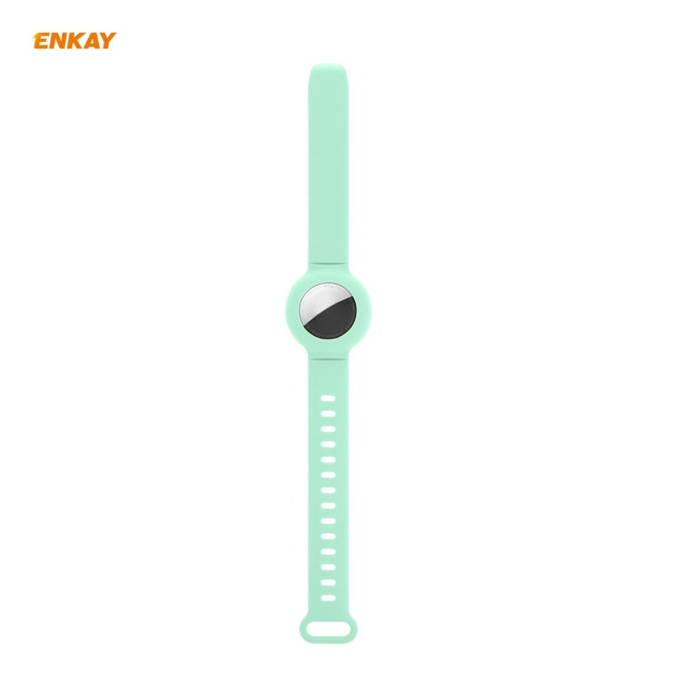 ENKAY Hat-Prince Children Watch Band Style Silicone Anti-lost Case for Apple AirTag(Green) ENKAY Hat-Prince Children Watch Band Style Silicone Anti-lost Case for Apple AirTag(Green)