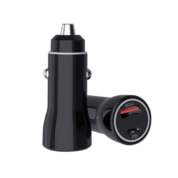 P21 Portable PD 20W + QC3.0 18W Dual Ports Fast Car Charger with USB to Type-C Cable Kit(Black) P21 Portable PD 20W + QC3.0 18W Dual Ports Fast Car Charger with USB to Type-C Cable Kit(Black)