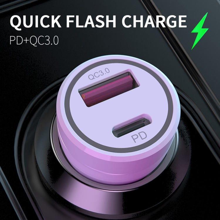 P21 Portable PD 20W + QC3.0 18W Dual Ports Fast Car Charger with USB to Type-C Cable Kit(Black) P21 Portable PD 20W + QC3.0 18W Dual Ports Fast Car Charger with USB to Type-C Cable Kit(Black)