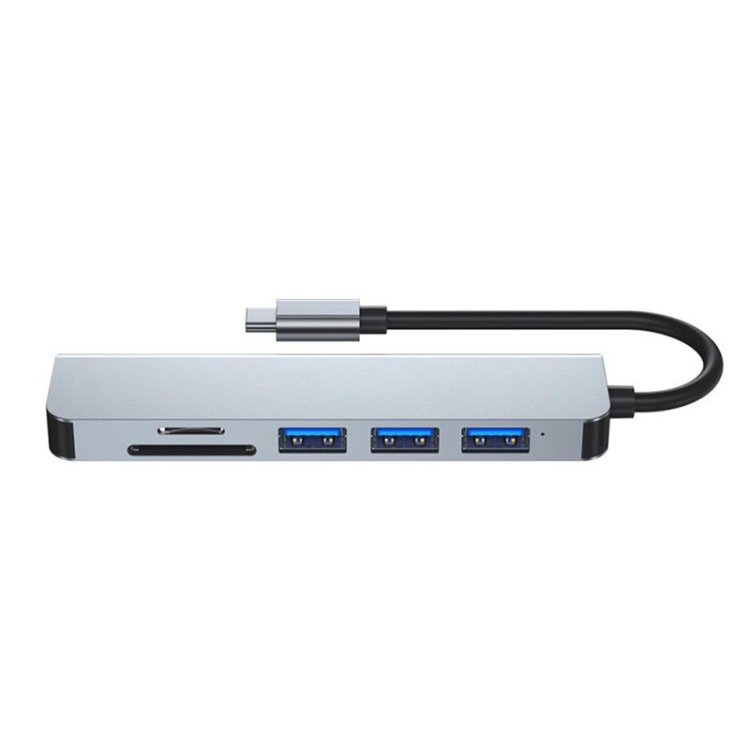 6 en 1 tipo C a 3 x puertos USB + estación de acoplamiento SD / TF + HDMI - 1