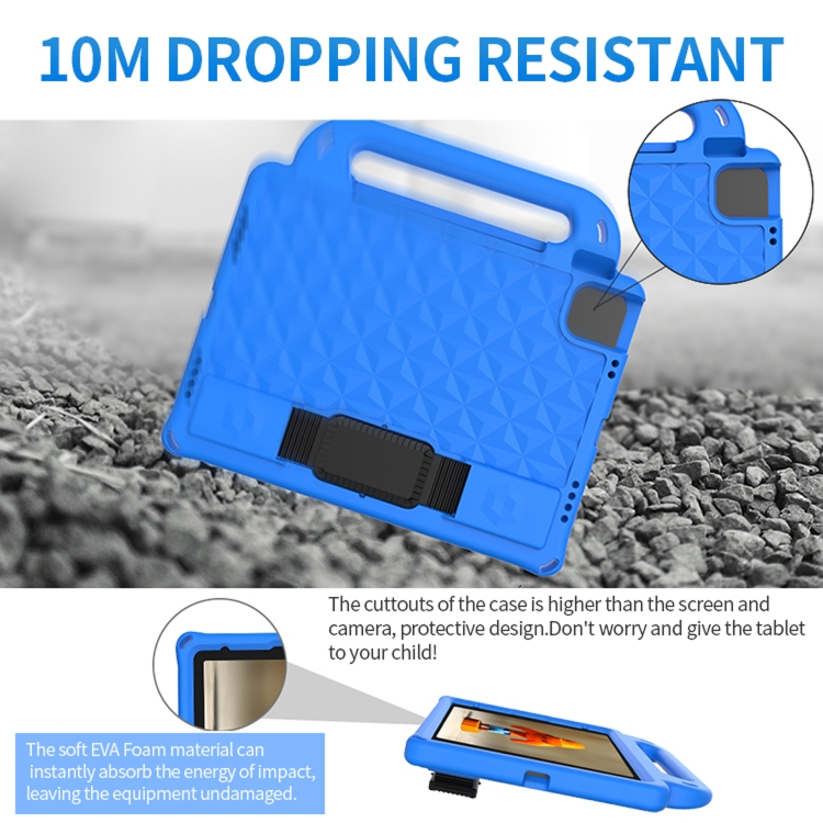 For iPad Air 4 10.9 2020 Diamond Series EVA Anti-Fall Shockproof Sleeve Protective Shell Case with Holder & Strap(Green)