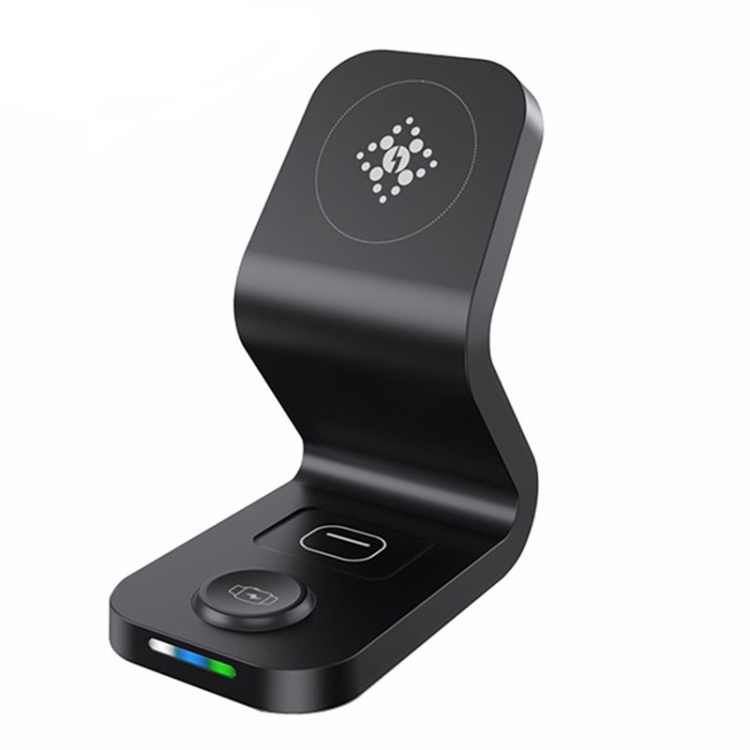 B-13 15W Max 3 in 1 Magnetic Wireless Charger for Mobile Phones & Apple Watchs & AirPods(Black) B-13 15W Max 3 in 1 Magnetic Wireless Charger for Mobile Phones & Apple Watchs & AirPods(Black)