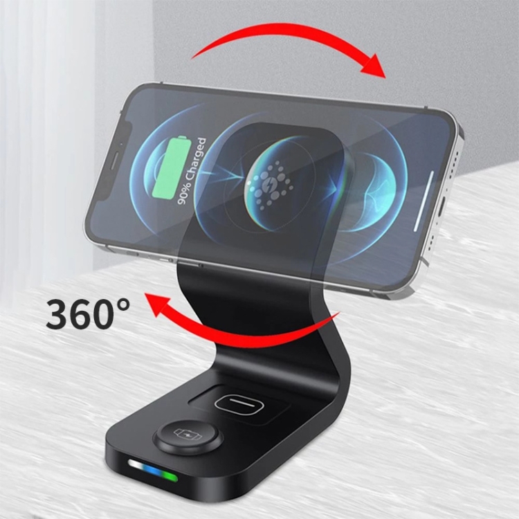 B-13 15W Max 3 in 1 Magnetic Wireless Charger for Mobile Phones & Apple Watchs & AirPods(Black) B-13 15W Max 3 in 1 Magnetic Wireless Charger for Mobile Phones & Apple Watchs & AirPods(Black)