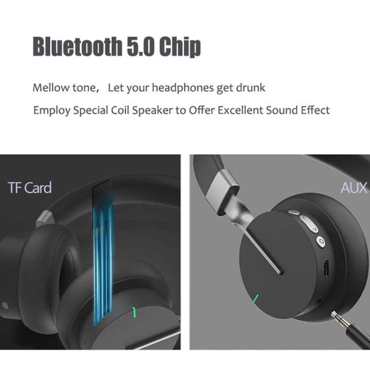 P3 Wireless 5.0 Super Bass HIFI Casque de jeu stéréo avec microphone,  support TF / FM / AUX (vert)