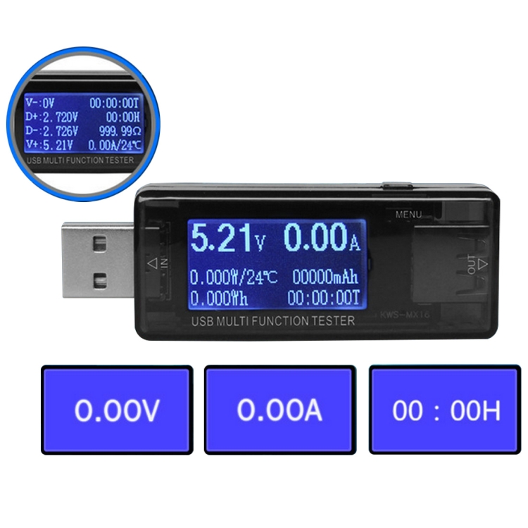 Achetez Testeur USB KWS MX16 Pour la Capacité de Batterie de Courant de  Tension de Chine