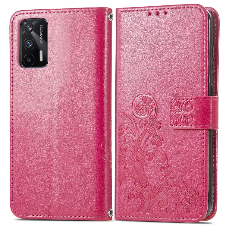 BellaCase Custodia A Portafoglio Con Staffa Per Oppo Realme C3 - Pelle PU E TPU - Colore Rosso Rosa, Funzione Multi-slot