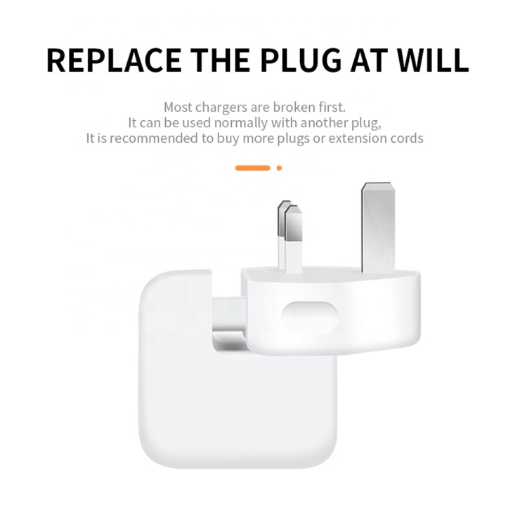 2 PCS XJ01 Power Adapter for iPad 10W 12W Charger & MacBook Series Charger, UK Plug 2 PCS XJ01 Power Adapter for iPad 10W 12W Charger & MacBook Series Charger, UK Plug