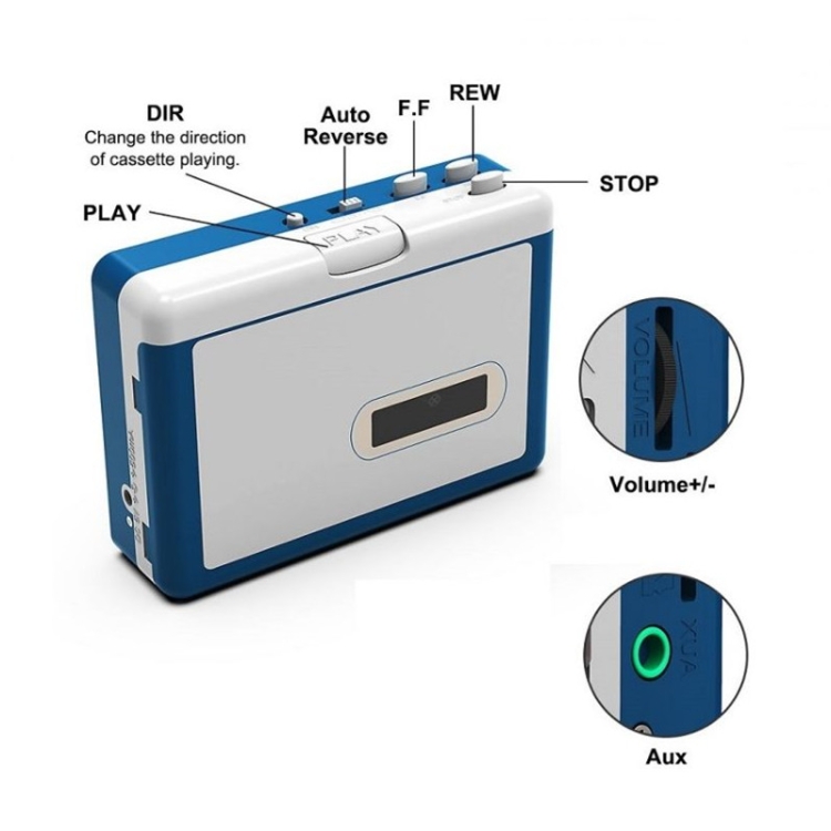 Universal Kassette Bluetooth 5.0 Audio Auto Band Aux Stereo Adapter mit  Mikrofon für Telefon MP3 Aux Kabel